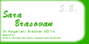 sara brasovan business card